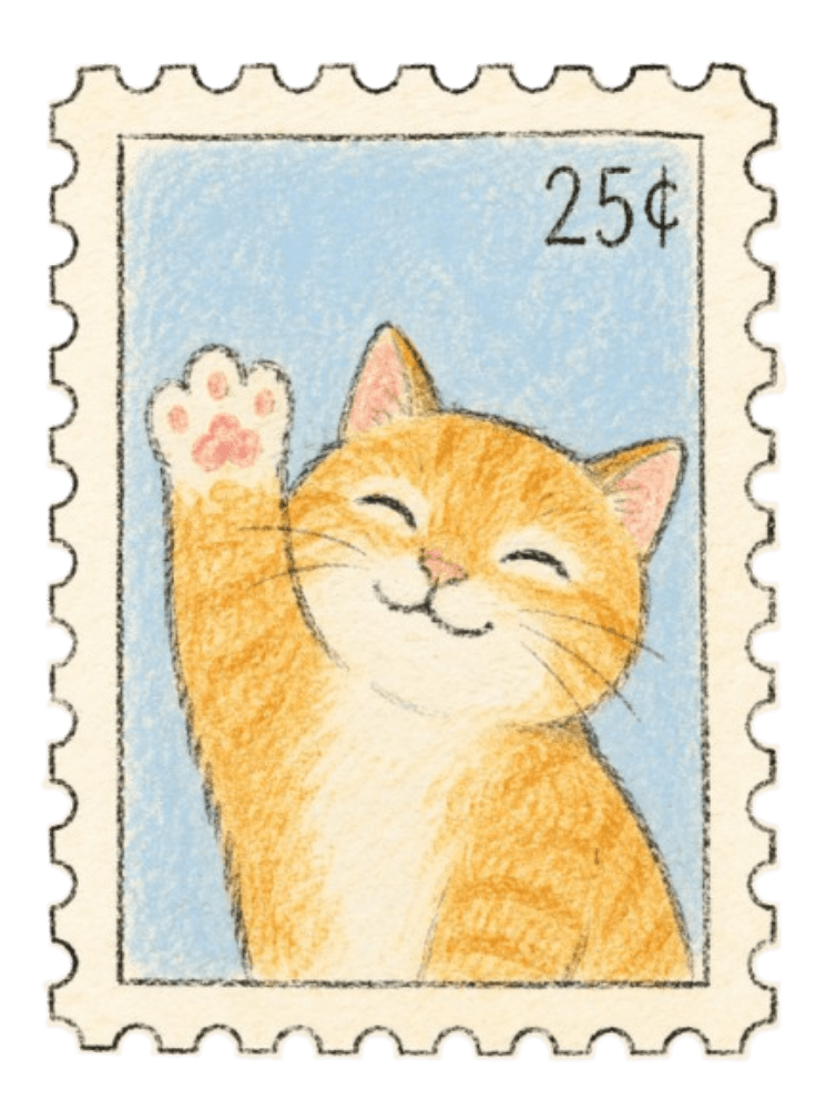 Decorative postcard stamp